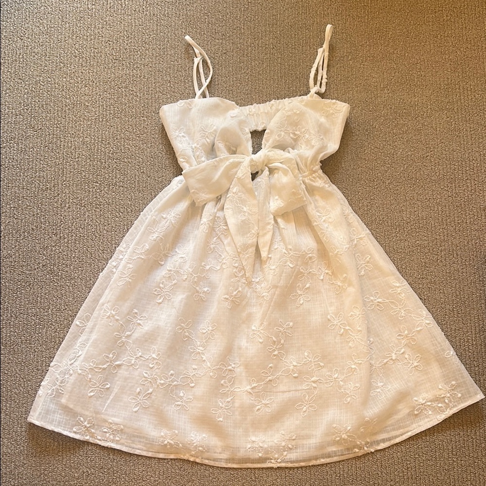 Princess Polly White Floral Babydoll Mini Dress